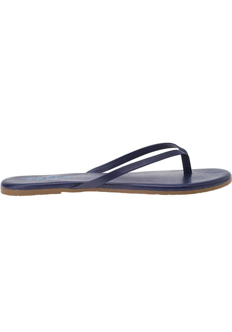 Women Tkees Sandals | Liner Flip Flops Twilight Blue Leather
