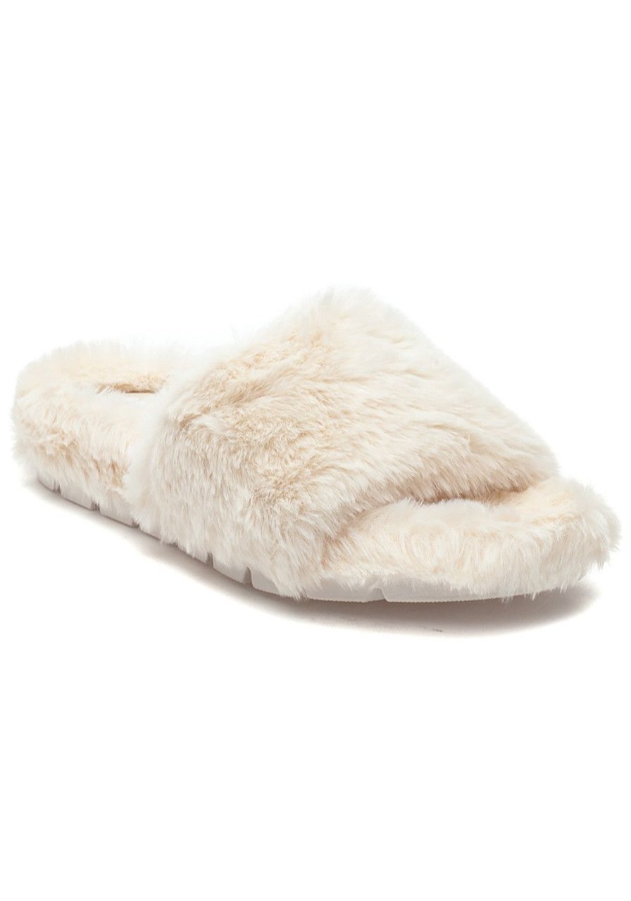 Women Urban Sport Slippers | Lelee Slipper Natural Faux Fur
