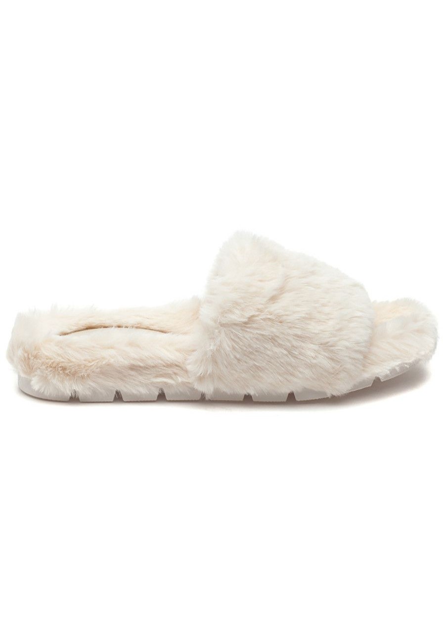 Women Urban Sport Slippers | Lelee Slipper Natural Faux Fur