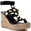 Women 275 Central Sandals | Meloni Espadrille Wedge Black Leather