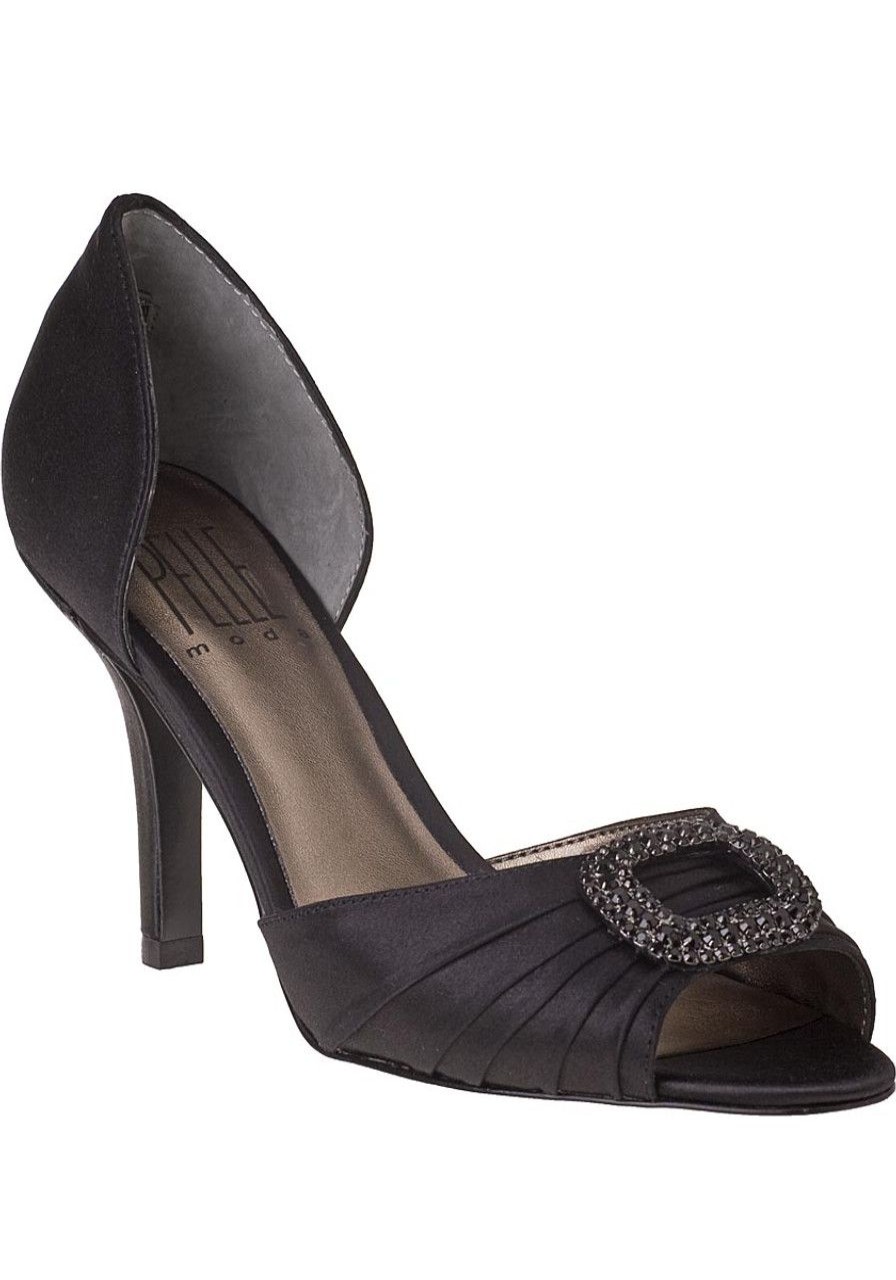 Women Pelle Moda Pumps | Ornate Black Satin