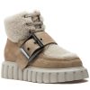 Women Voile Blanche Boots | Grenelle Lace Buckle Fur Boot Light Beige Suede