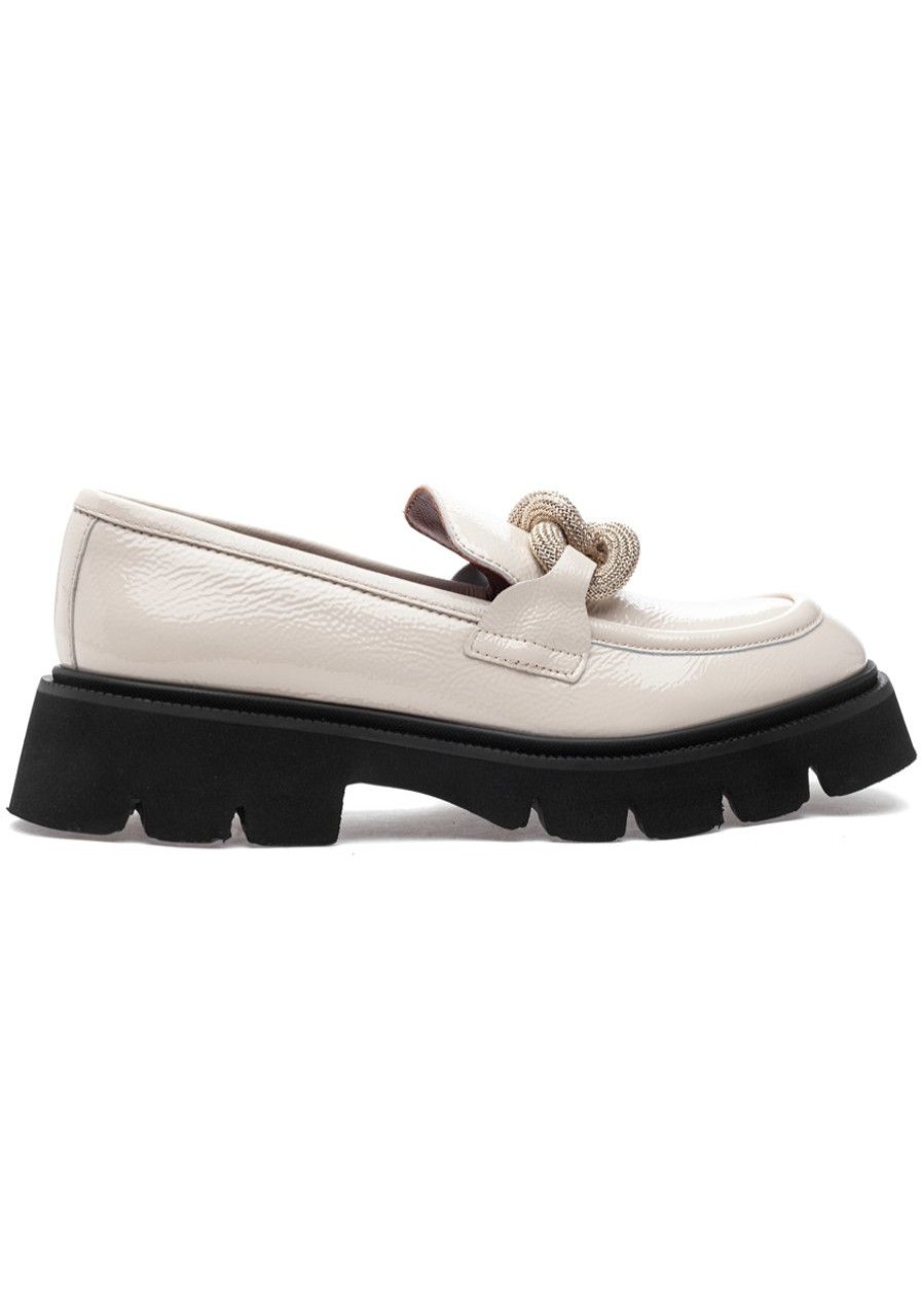 Women 275 Central Loafers & Oxfords | Evagrace Loafer Bone Patent