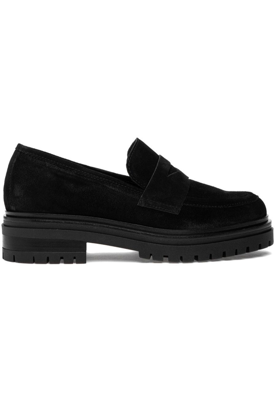 Women 275 Central Loafers & Oxfords | Lindor2 Loafer Black Suede