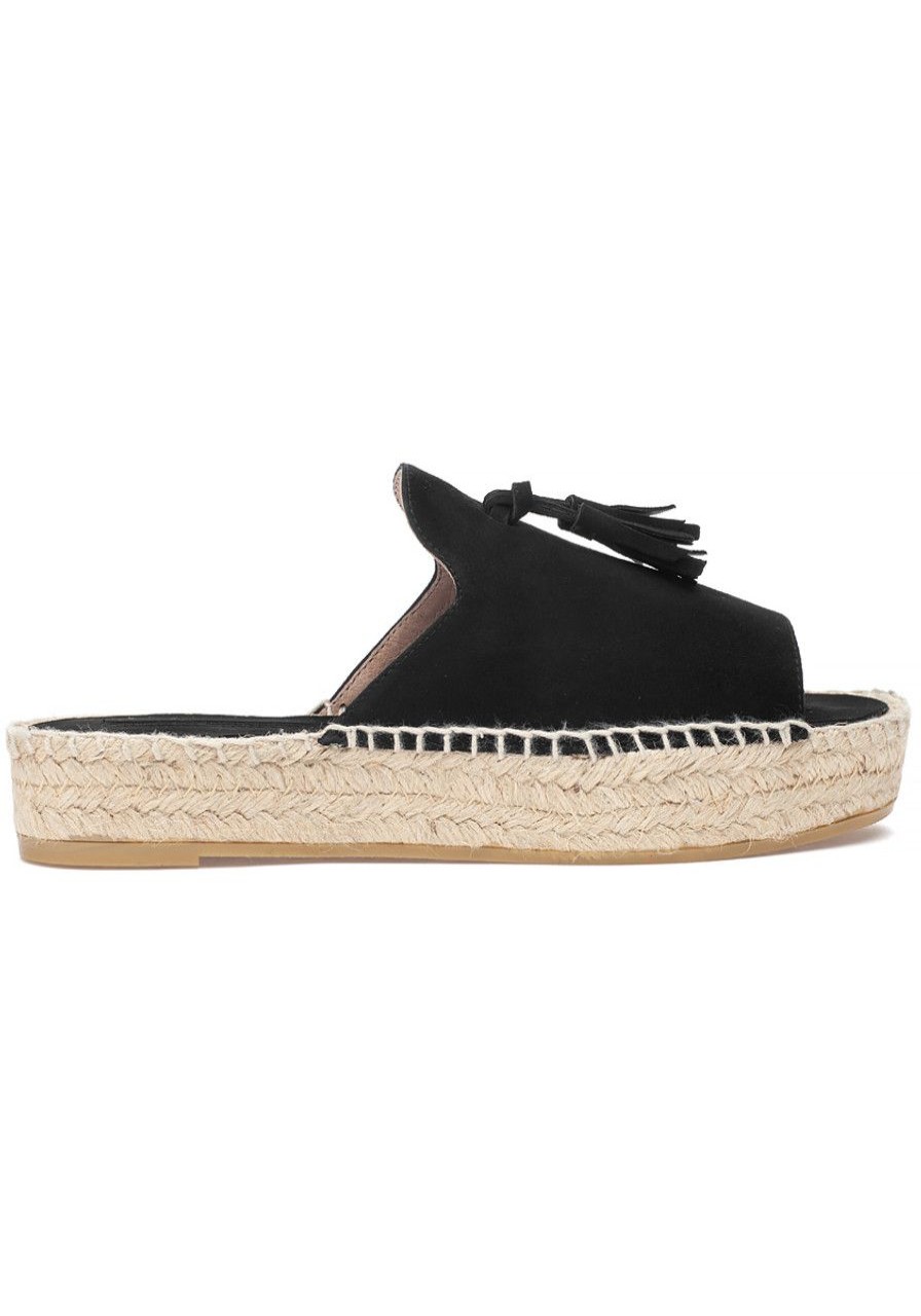 Women Andre Assous Sandals | Cameron Espadrille Sandal Black Suede