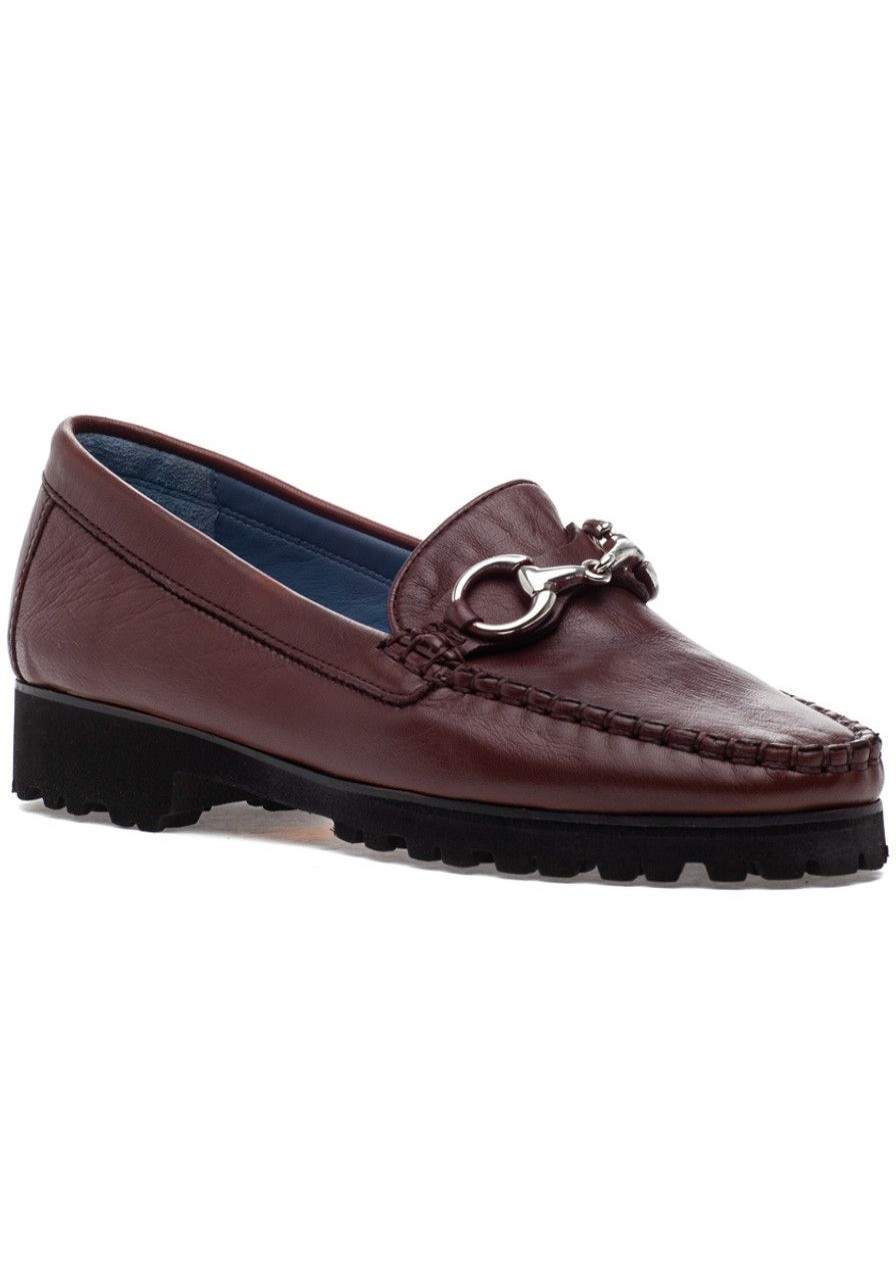 Women Robert Zur Loafers & Oxfords | Soho Loafer Dark Luggage Leather