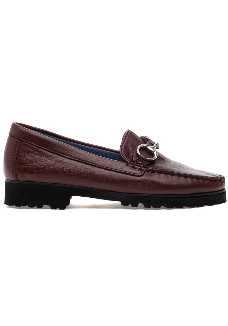Women Robert Zur Loafers & Oxfords | Soho Loafer Dark Luggage Leather