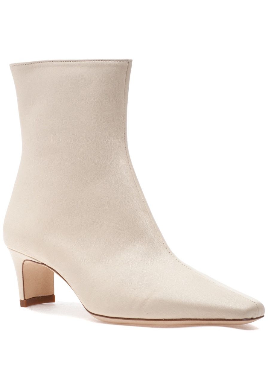 Women Staud Boots | Wally Ankle Boot Cream Leather