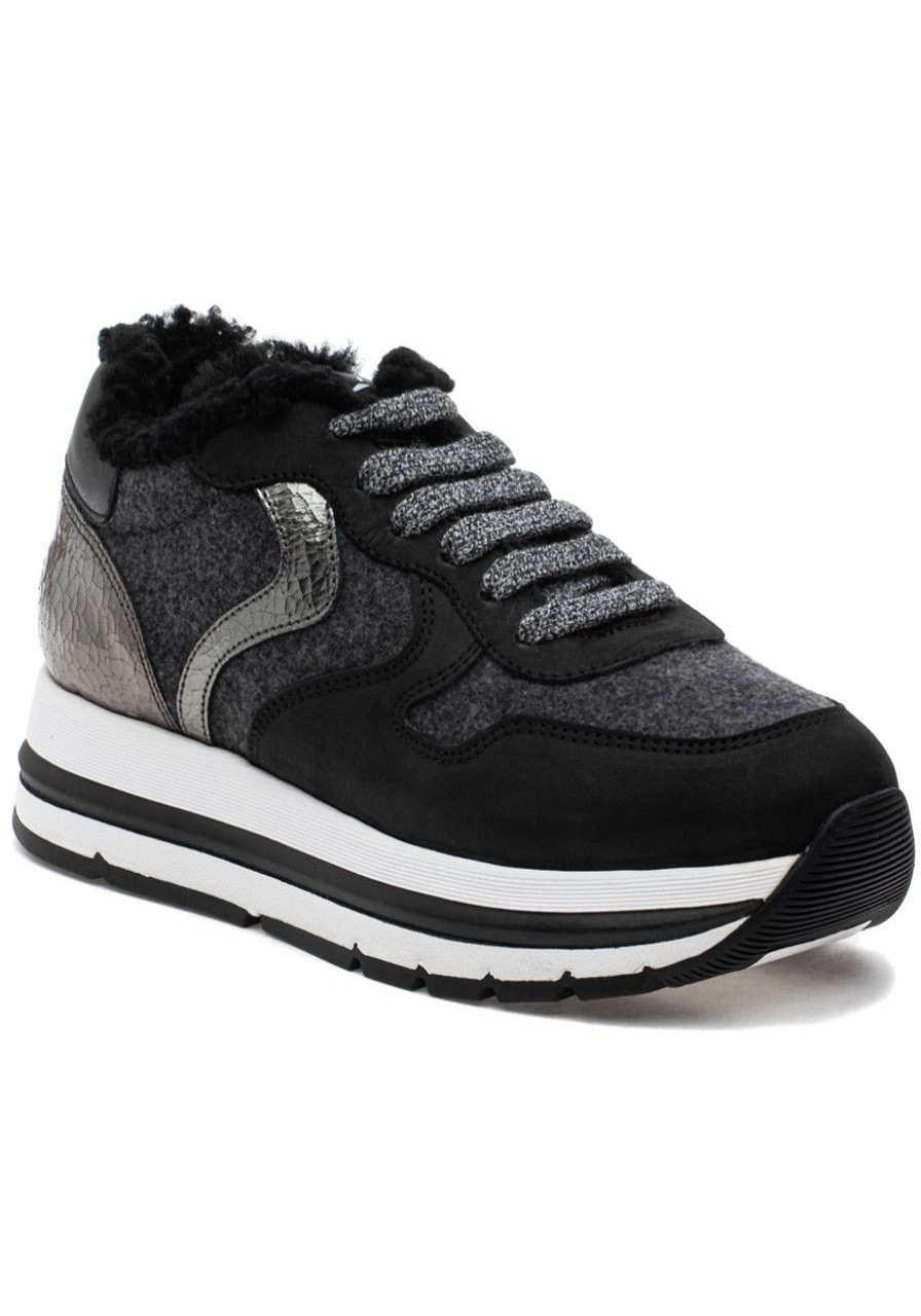 Women Voile Blanche Sneakers | Maran Fur Sneaker Black