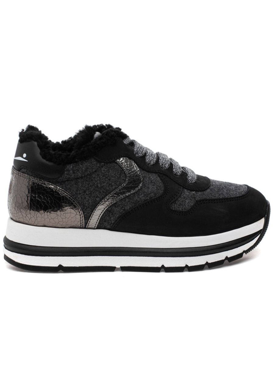 Women Voile Blanche Sneakers | Maran Fur Sneaker Black
