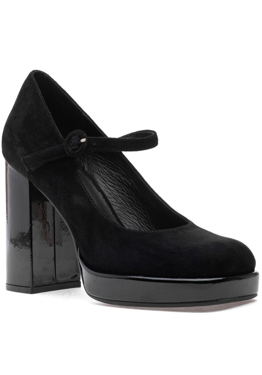 Women Jeffrey Campbell Pumps | Mary Ann Pump Black Suede/Patent