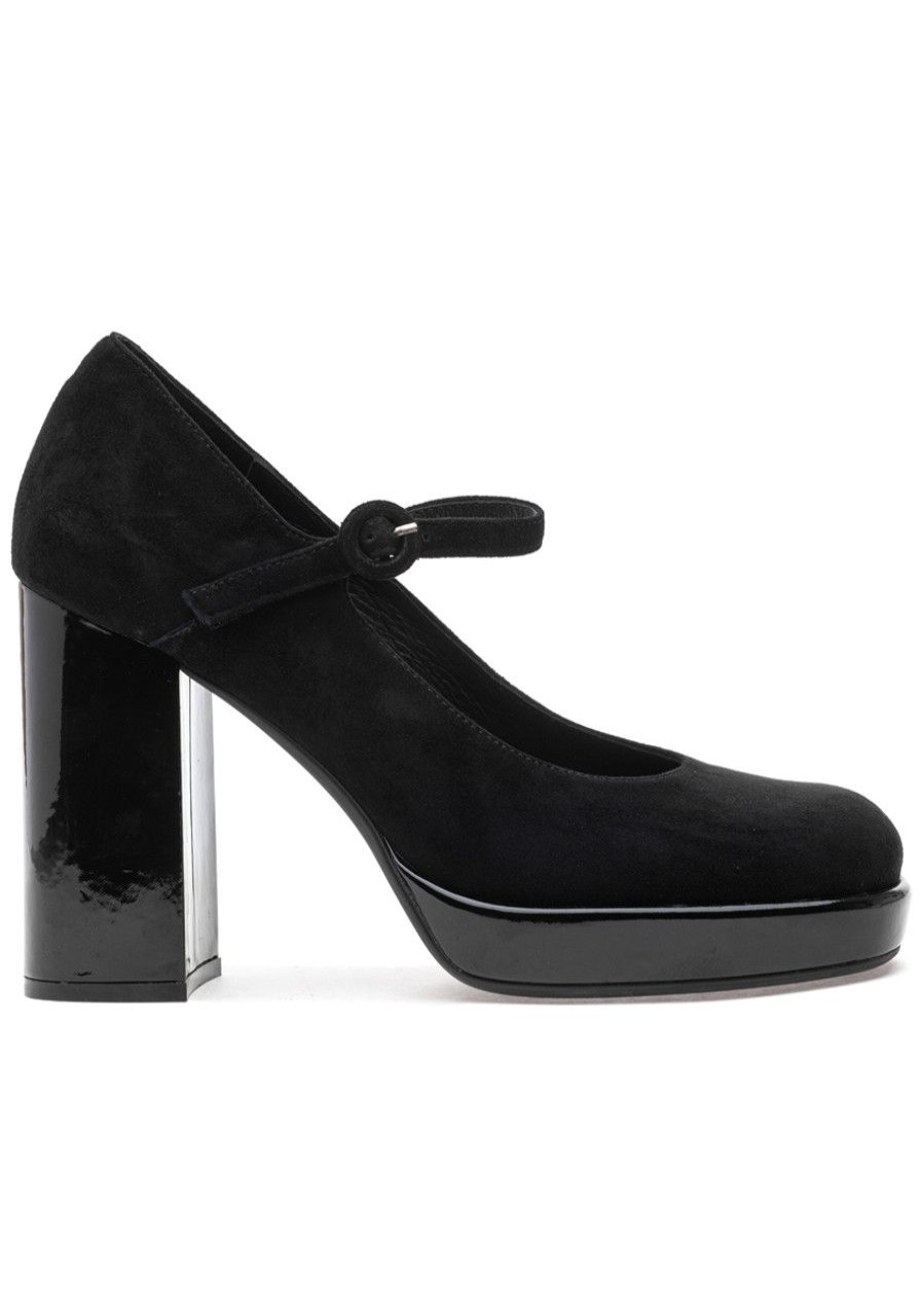 Women Jeffrey Campbell Pumps | Mary Ann Pump Black Suede/Patent