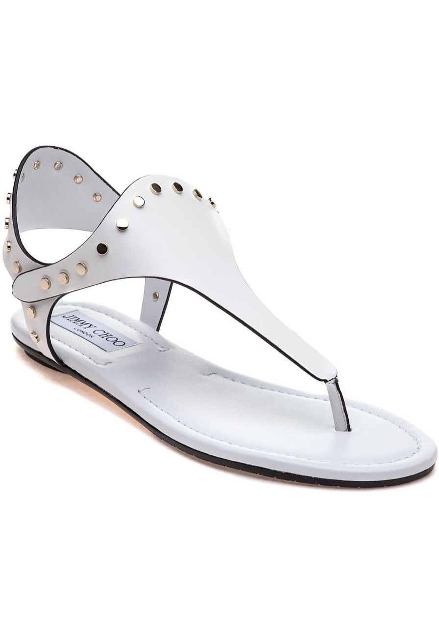 Women Jimmy Choo Sandals | Dara White Leather Sandal
