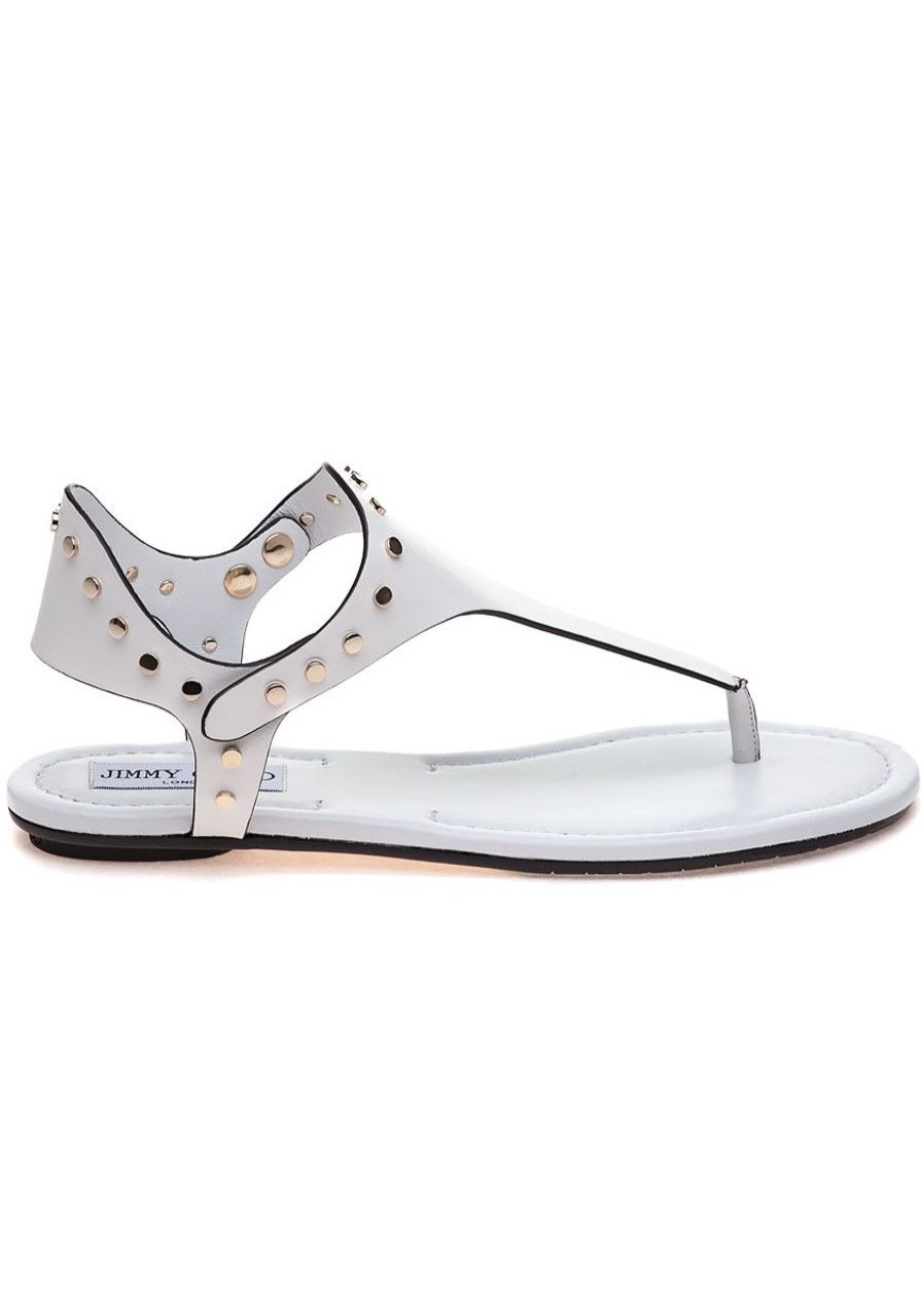 Women Jimmy Choo Sandals | Dara White Leather Sandal
