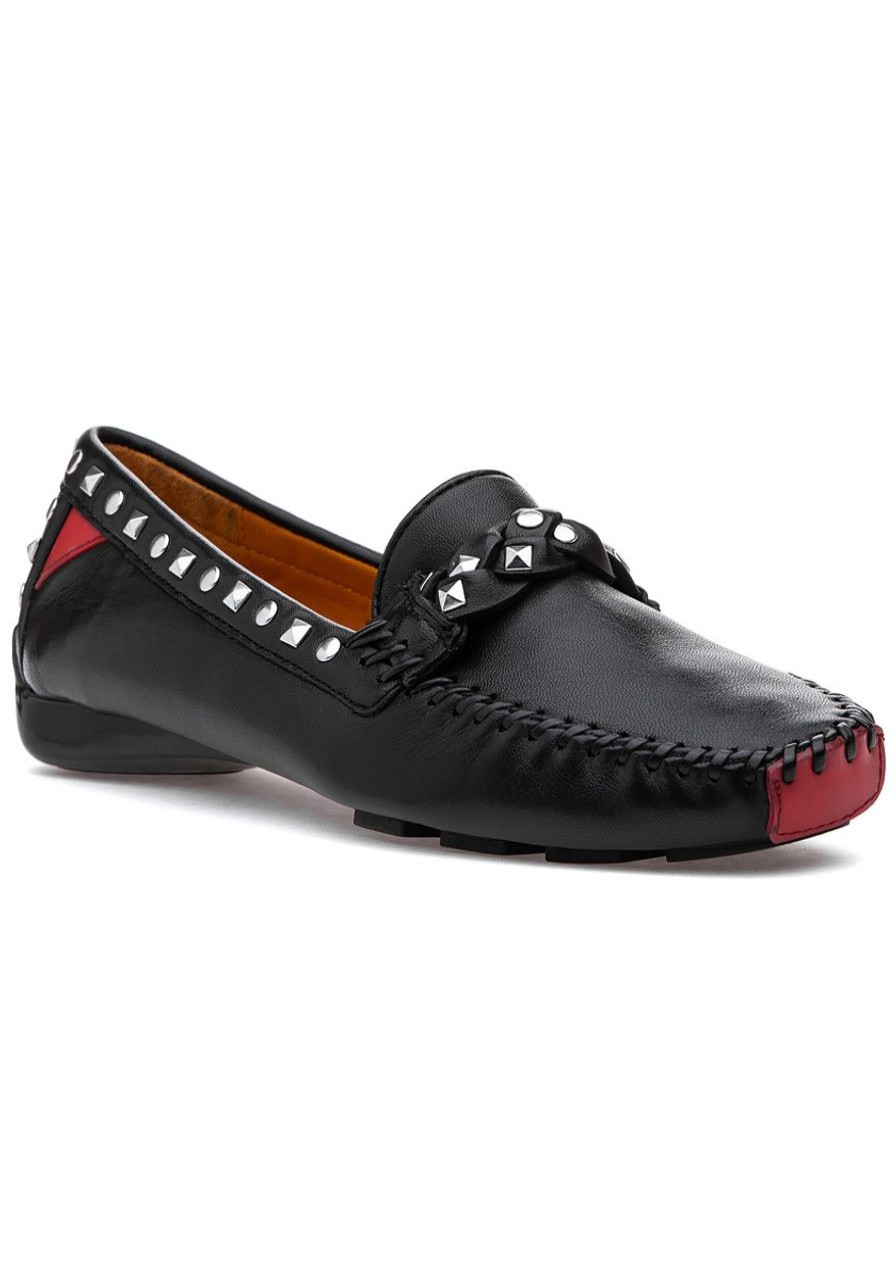 Women Robert Zur Flats | Twisted Galaxy Loafer Black Leather
