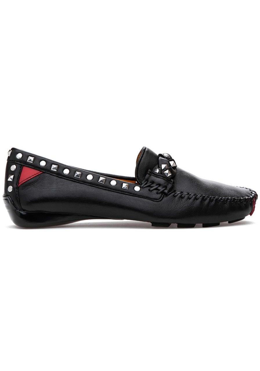 Women Robert Zur Flats | Twisted Galaxy Loafer Black Leather