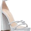 Women Pelle Moda Pumps | Gillian Sandal Silver Metallic Suede