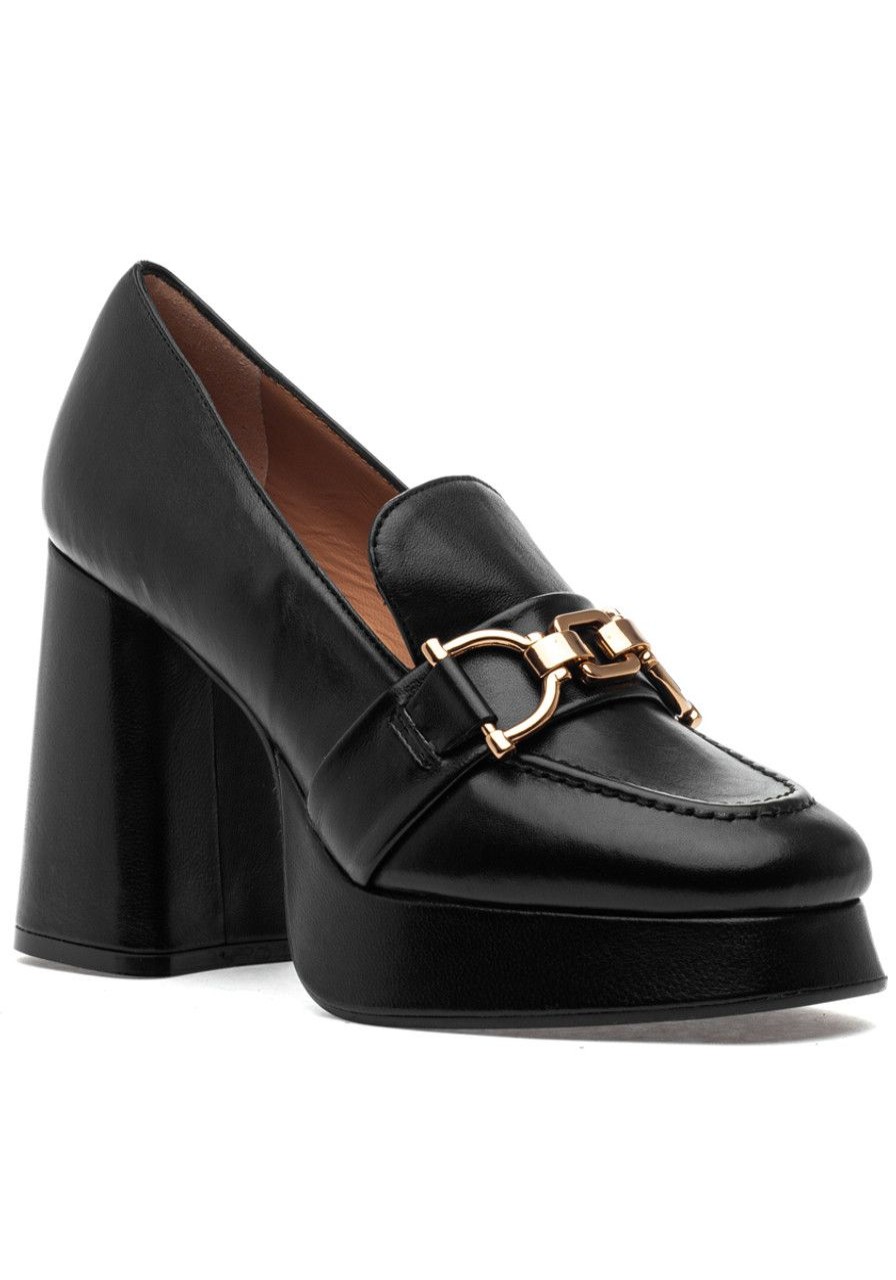 Women 275 Central Loafers & Oxfords | Fawn Loafer Pump Black Leather