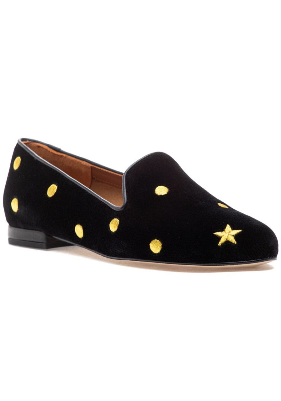 Women Jon Josef Flats | G-Polka Loafer Black Velvet