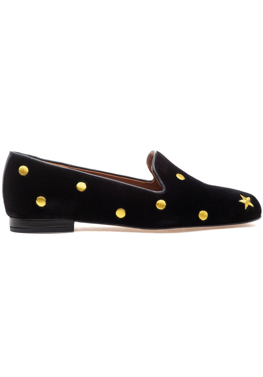 Women Jon Josef Flats | G-Polka Loafer Black Velvet