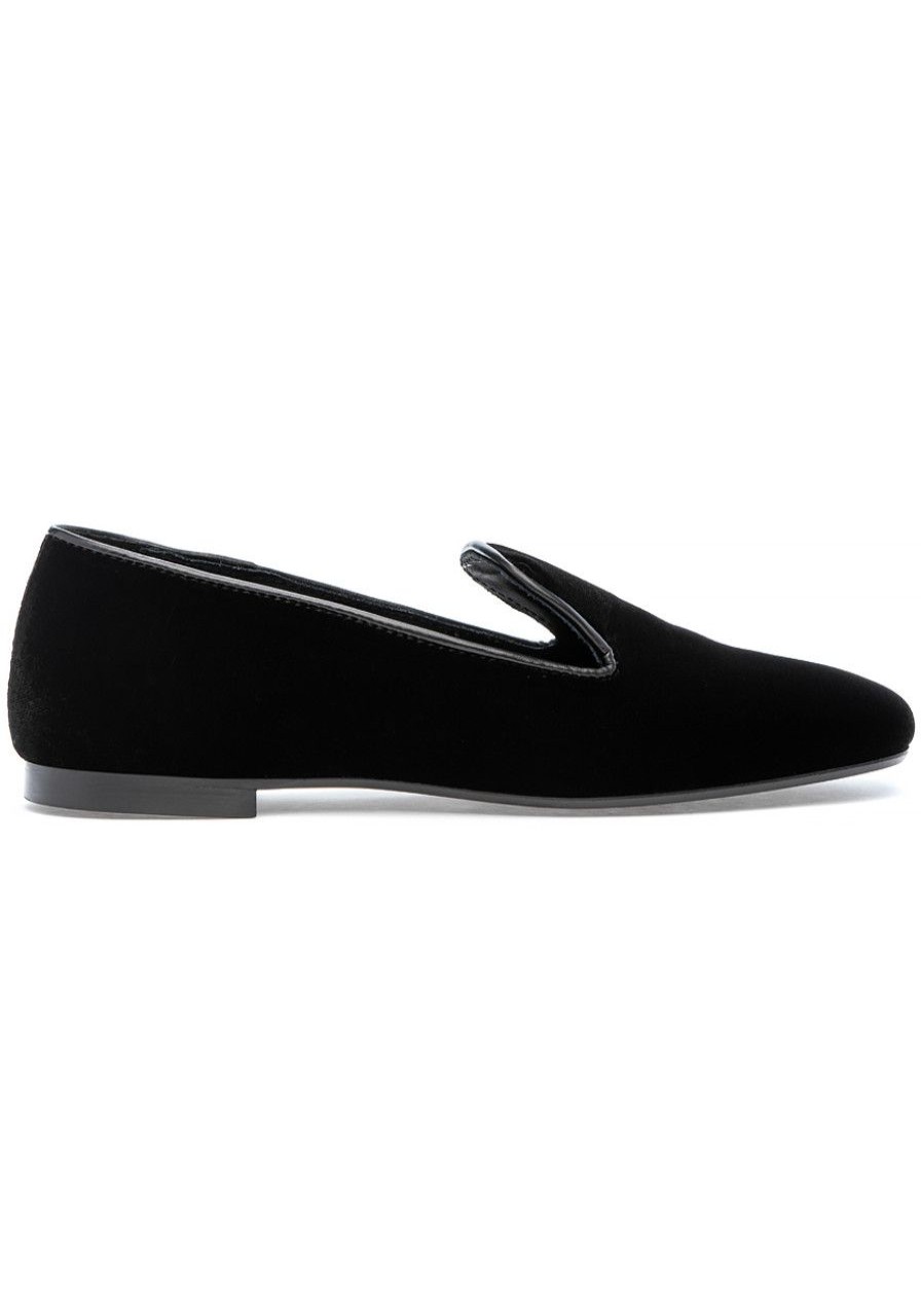 Women 275 Central Flats | Lorenzo Loafer Black Velvet