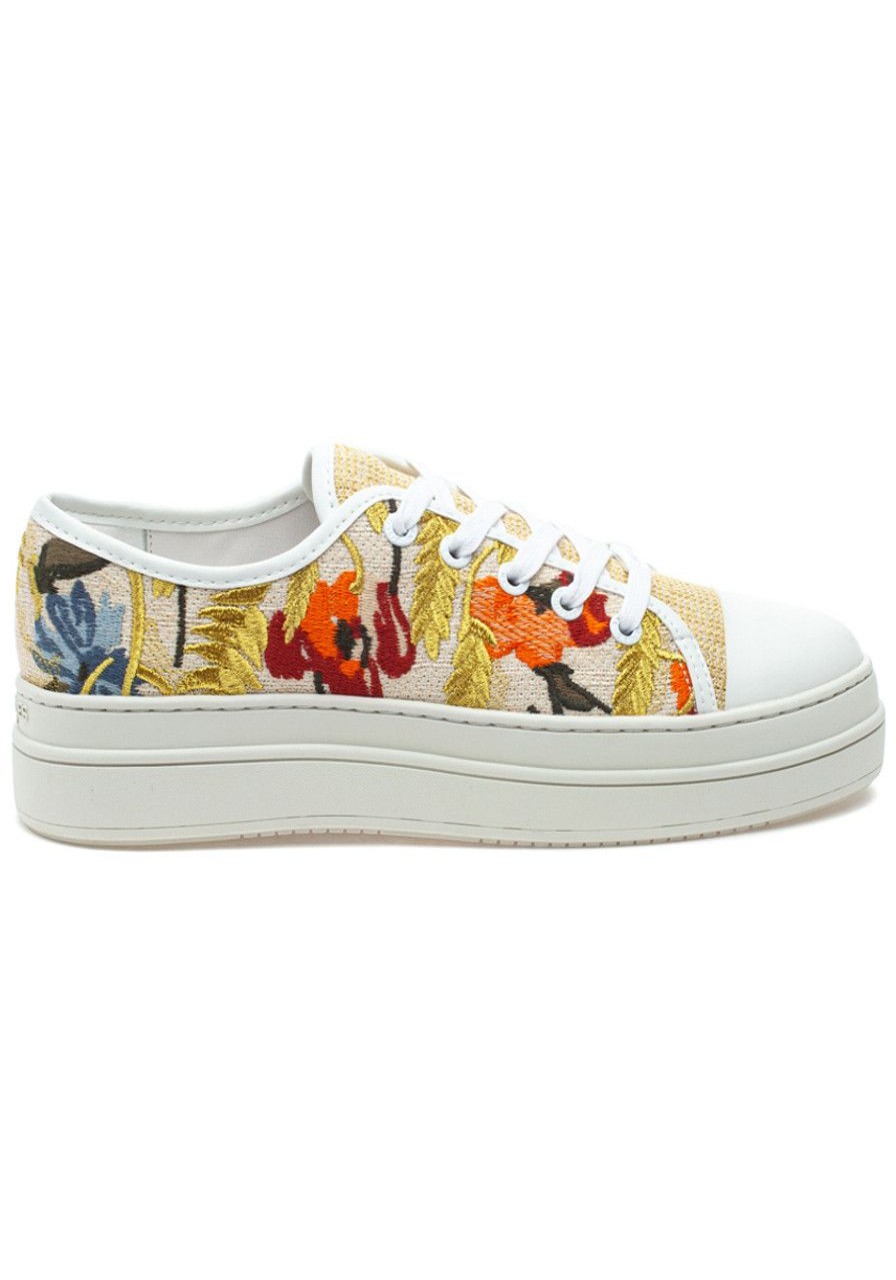 Women J/Slides Sneakers | Noir Sneaker Floral Embroidery