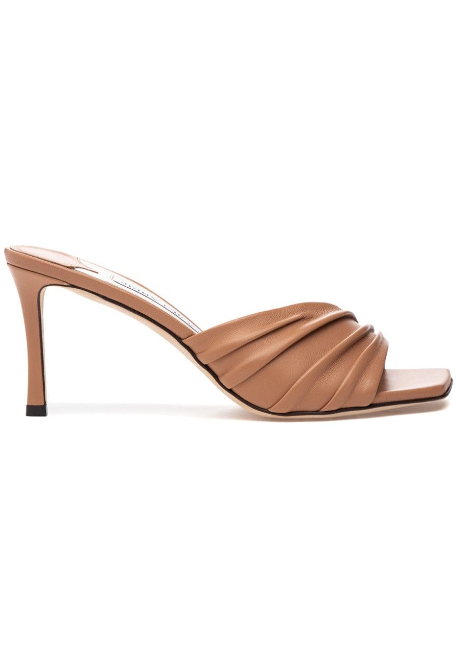 Women Jimmy Choo Mules & Clogs | Basil Mule 75 Sandal Caramel Leather