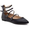 Women Silent D Flats | Gilda Flat Black Leather