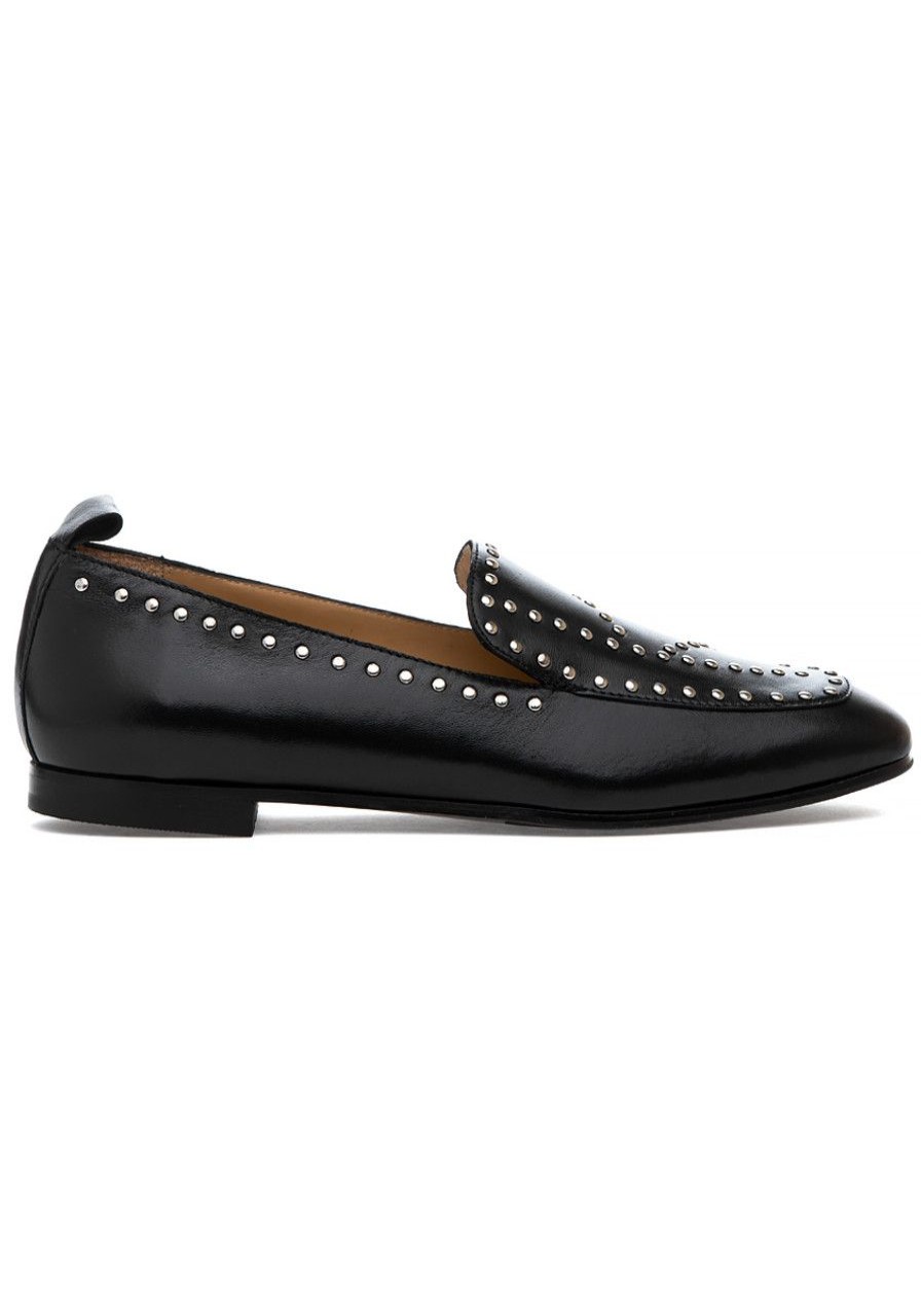Women 275 Central Flats | Palmieri Loafer Black Leather
