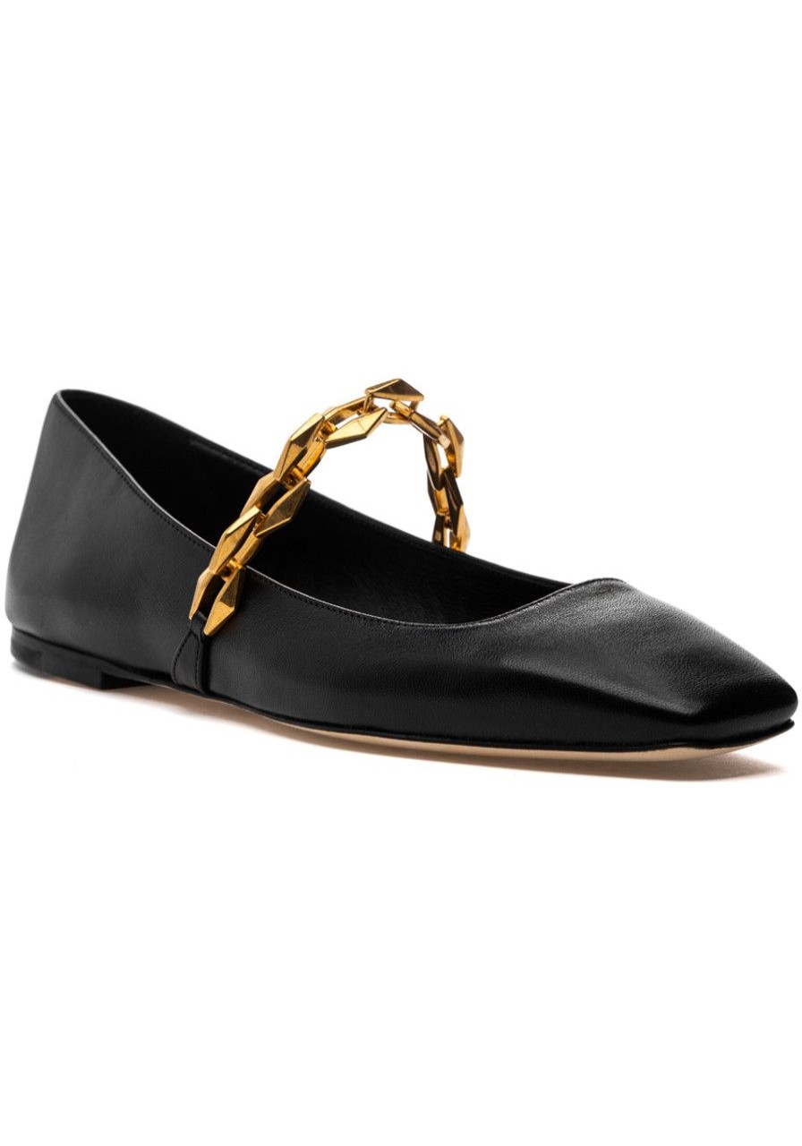 Women Jimmy Choo Flats | Diamond Tilda Flat Black Leather