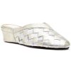 Women Jacques Levine Slippers | 4640 Woven Slipper Gold/Silver Leather