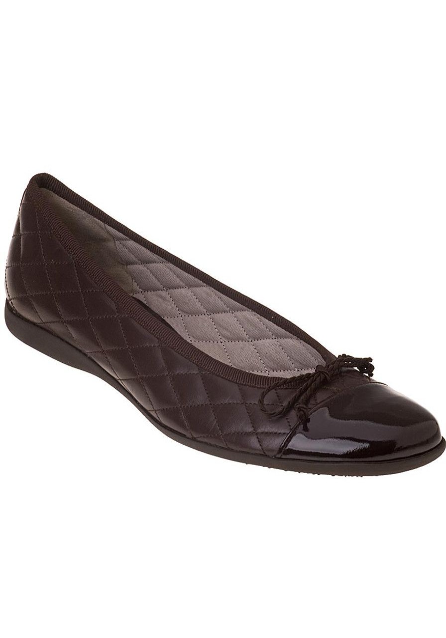 Women French Sole Flats | Passport Ballet Flat Brown Leather