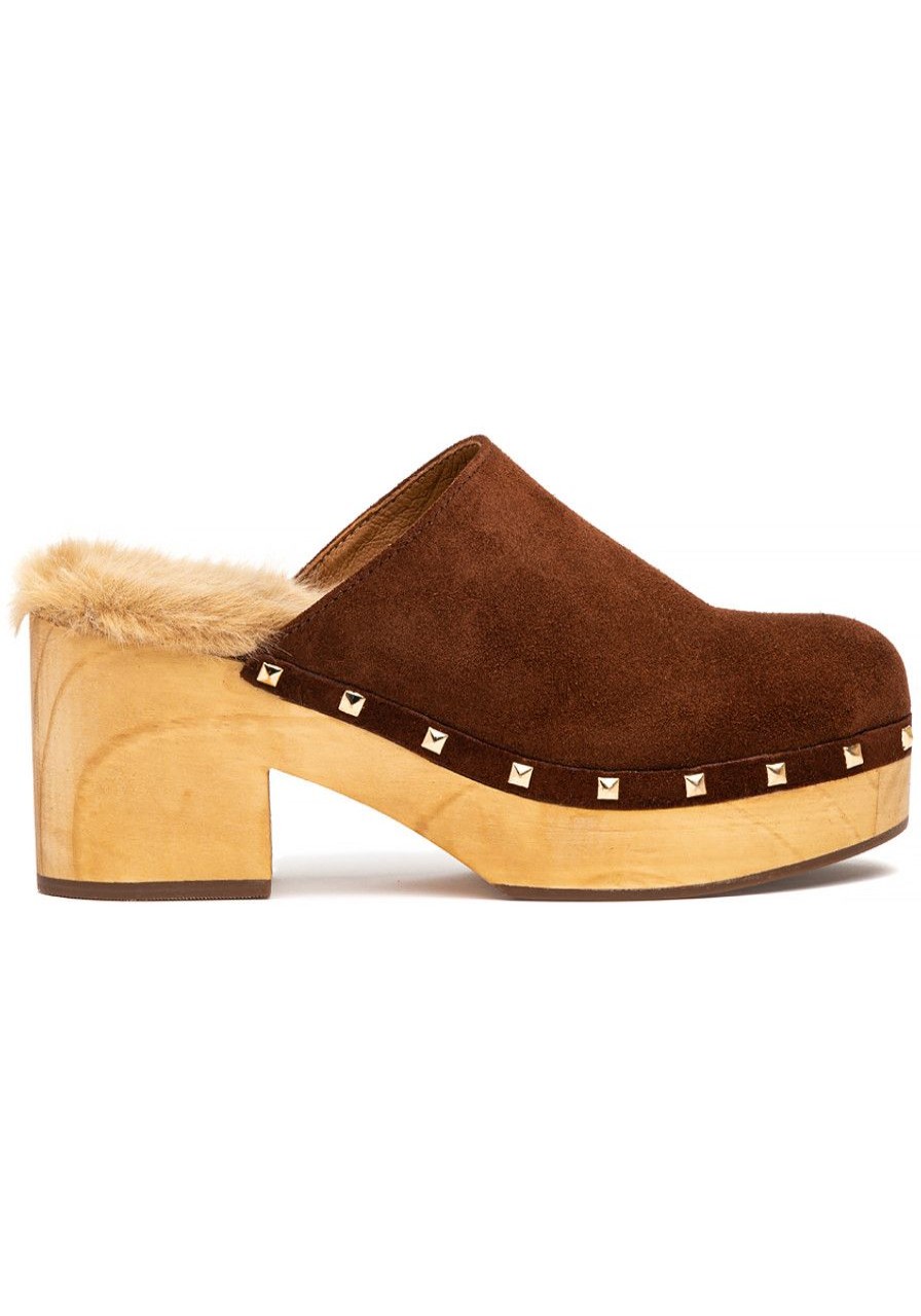 Women Steve Madden Mules & Clogs | Brooklyn Clog Cognac Suede/Faux Fur