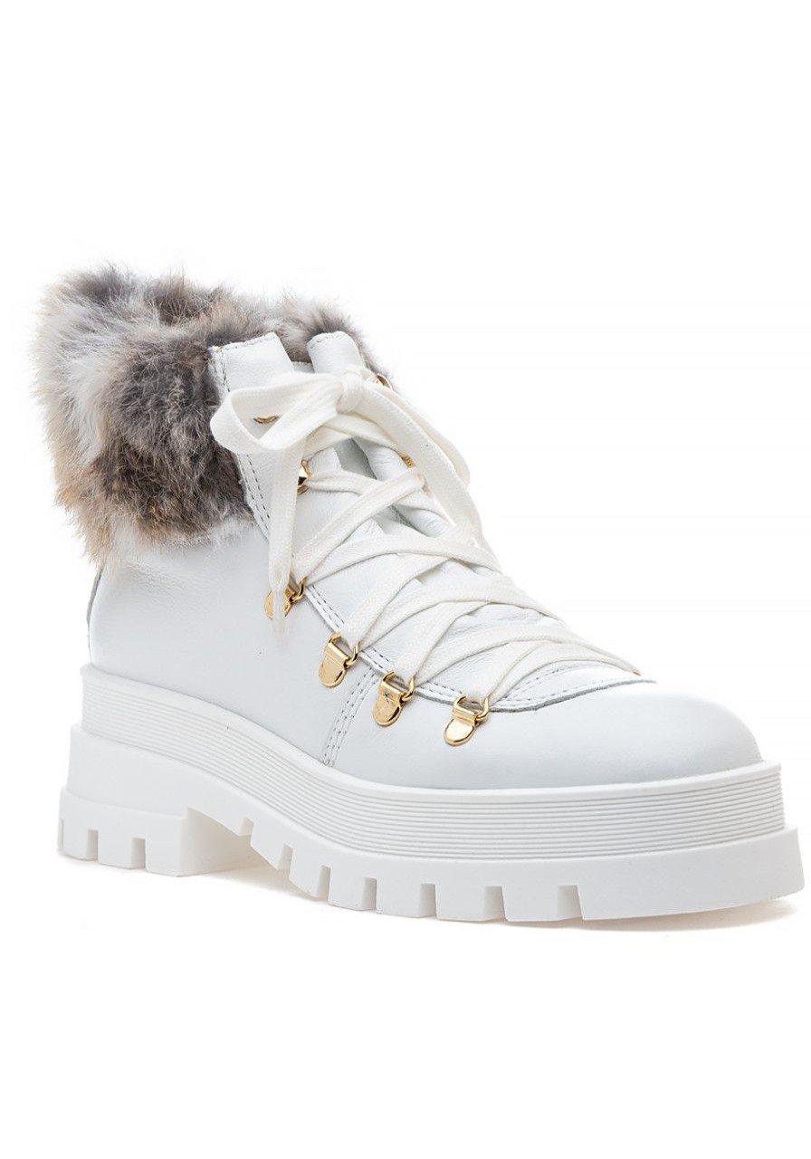 Women 275 Central Boots | Eminem Boot White Leather/Fur