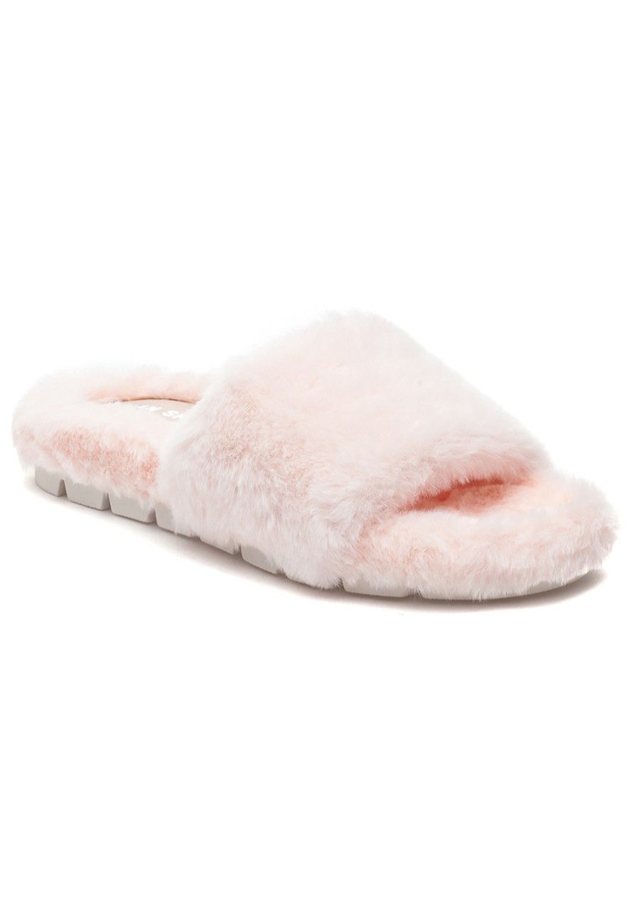 Women Urban Sport Slippers | Lelee Slipper Light Pink Faux Fur