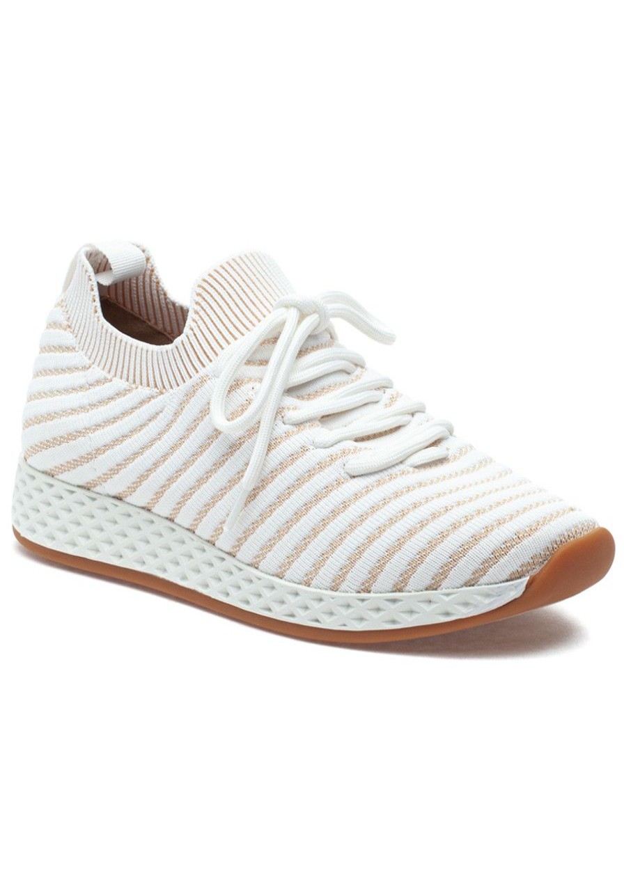 Women Urban Sport Sneakers | Opy Sneaker Beige/White 2-Tone Knit