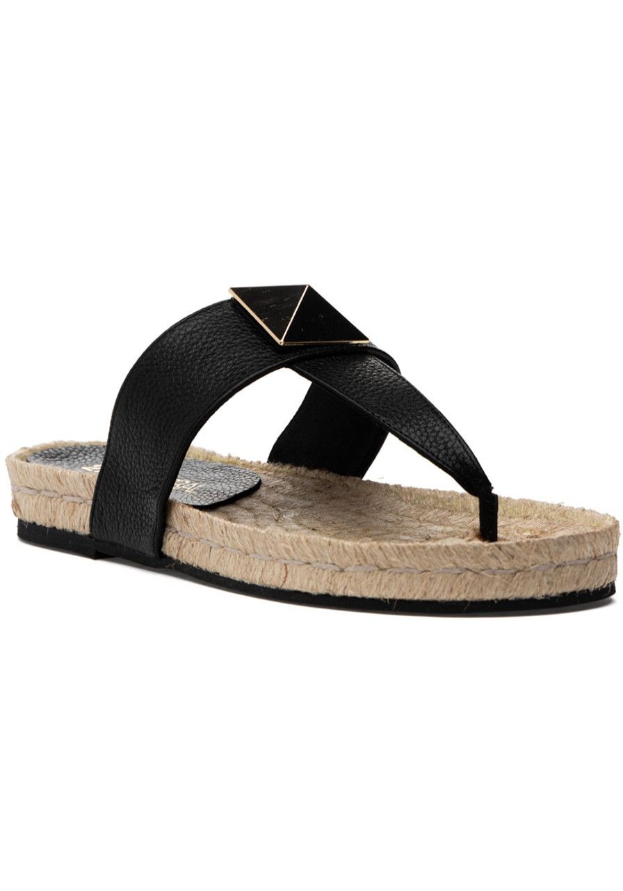 Women 275 Central Sandals | Mikey Espadrille Sandal Black Leather