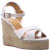 Women Castaner Sandals | Bromelia Espadrille Wedge Blanco/Oro