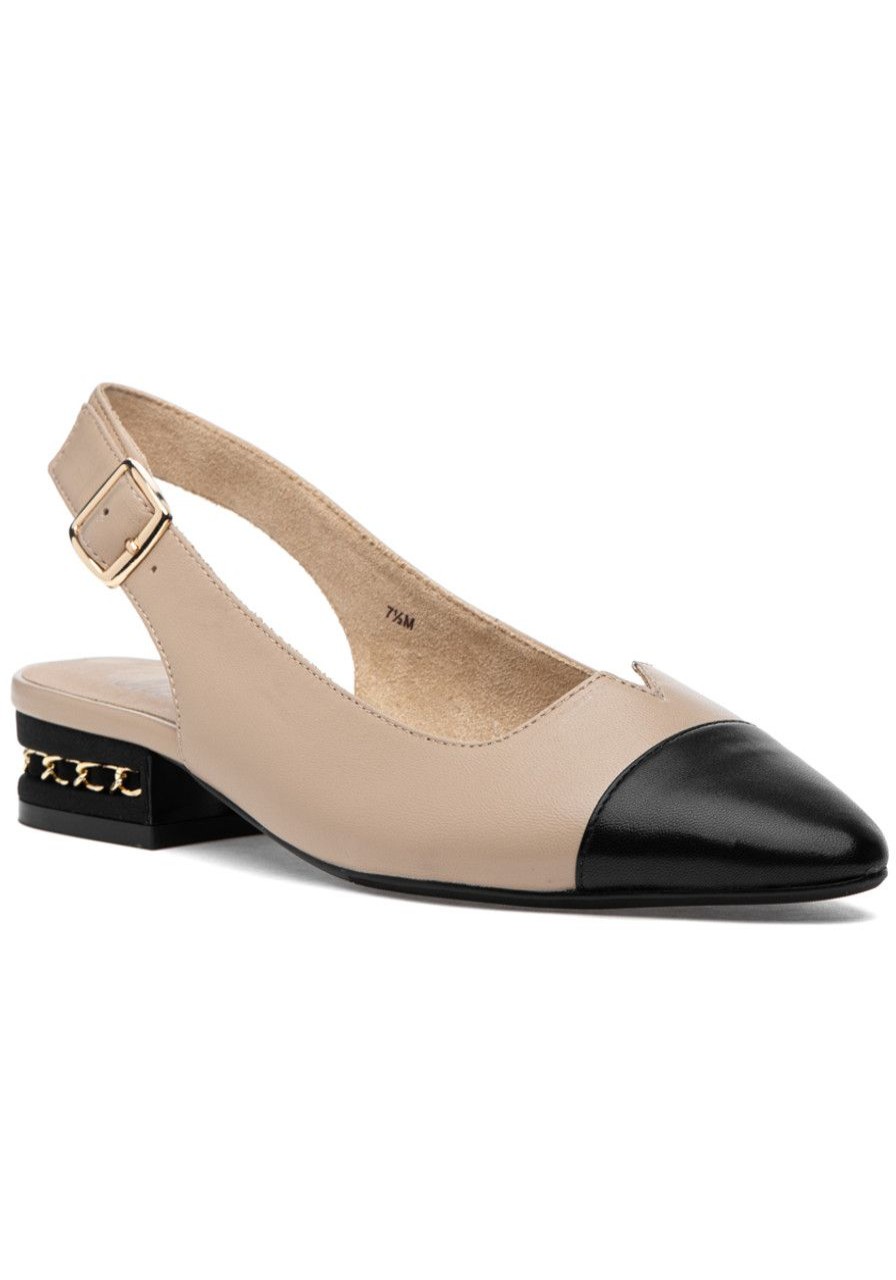 Women Jildor Flats | Filly-X Flat Pudding/Black Nappa