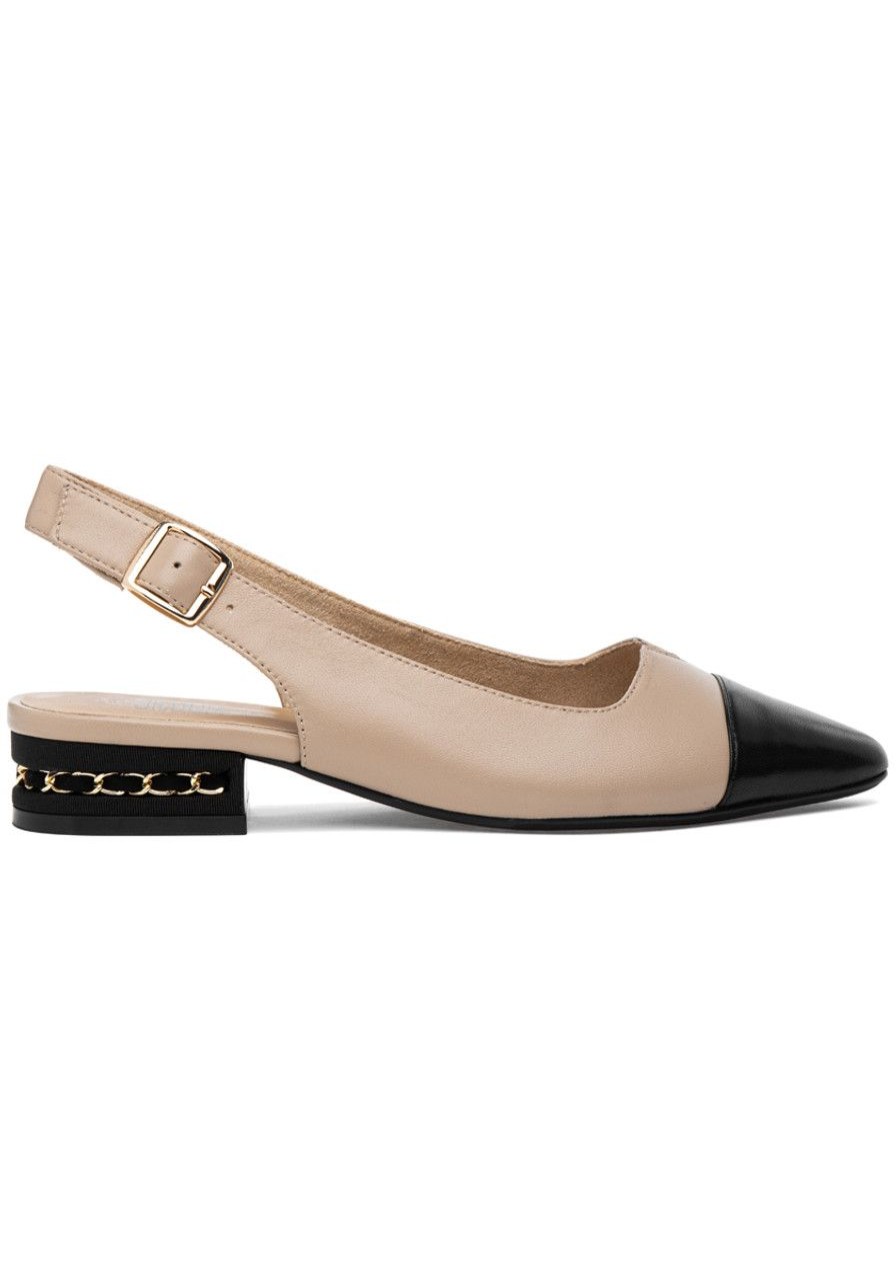Women Jildor Flats | Filly-X Flat Pudding/Black Nappa