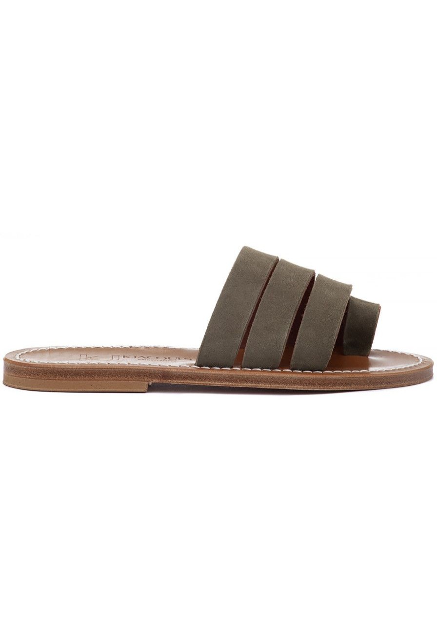 Women K. Jacques Sandals | Gandalf Sandal Olive Suede