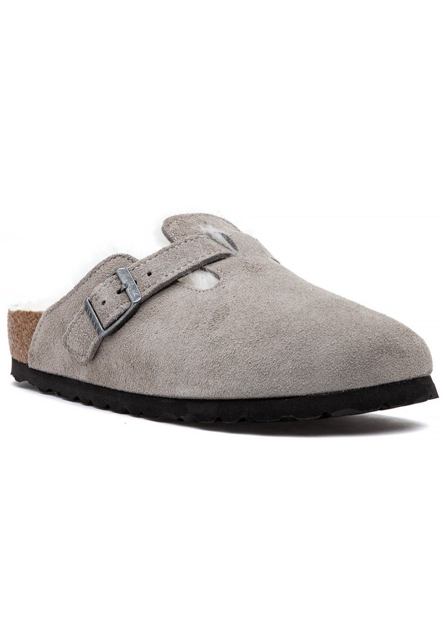 Women Birkenstock Mules & Clogs | Boston Shearling Clog Stone Coin