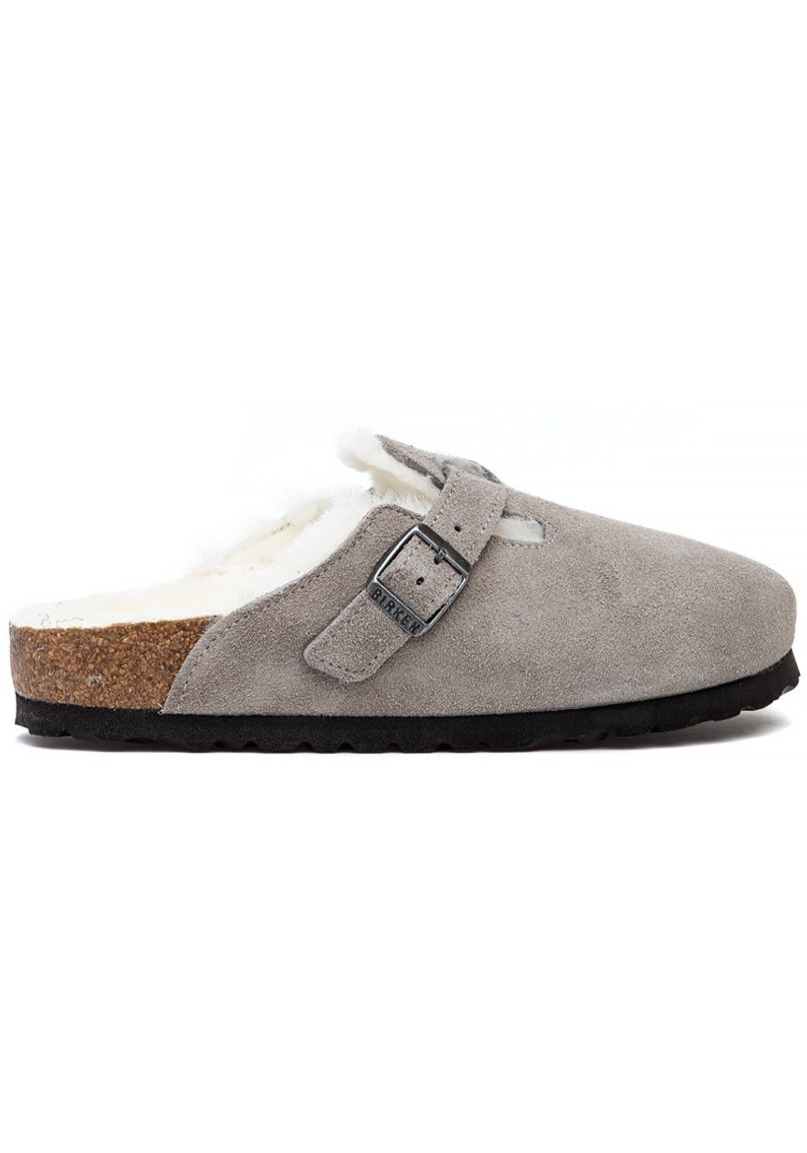 Women Birkenstock Mules & Clogs | Boston Shearling Clog Stone Coin