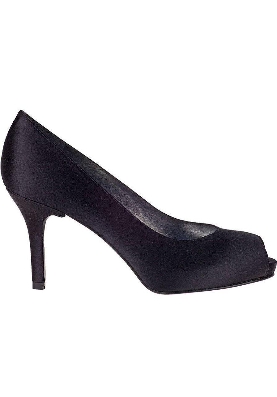 Women Stuart Weitzman Pumps | Polished Evening Pump Black Satin