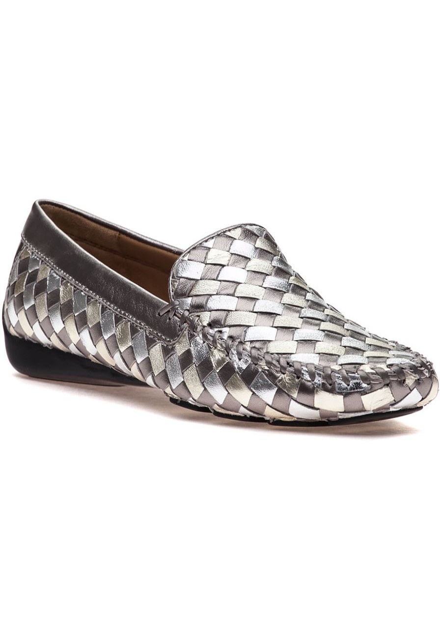 Women Robert Zur Loafers & Oxfords | Venetian Antique Silver Combo Loafer