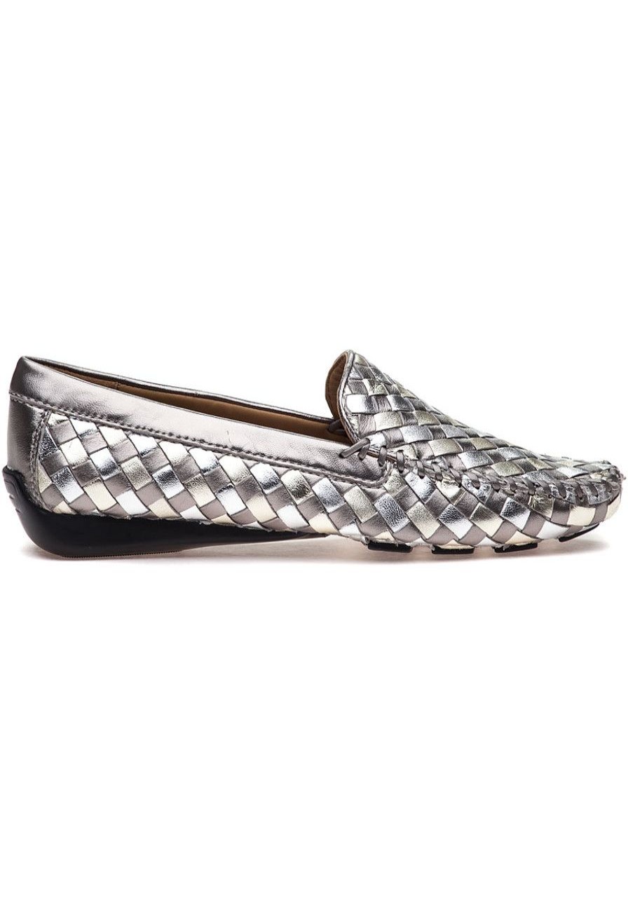 Women Robert Zur Loafers & Oxfords | Venetian Antique Silver Combo Loafer