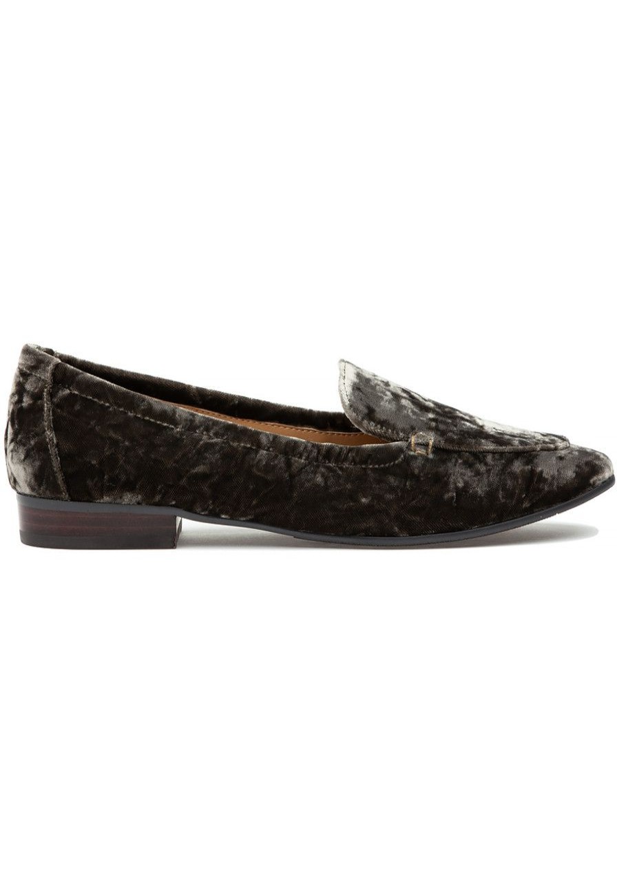 Women Jildor Flats | Erin Loafer Taupe Velvet