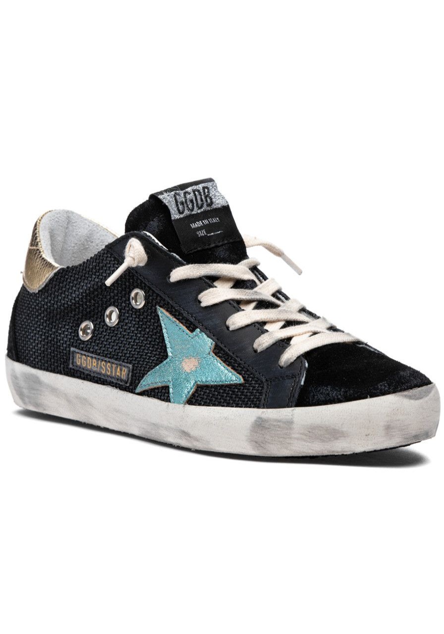 Women Golden Goose Sneakers | Superstar Sneaker Black Mint/Platinum