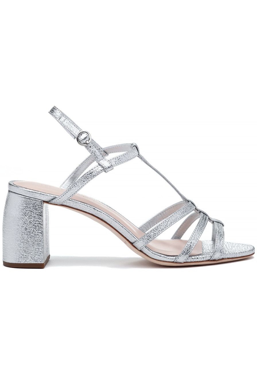 Women Loeffler Randall Sandals | Elena Sandal Silver Leather