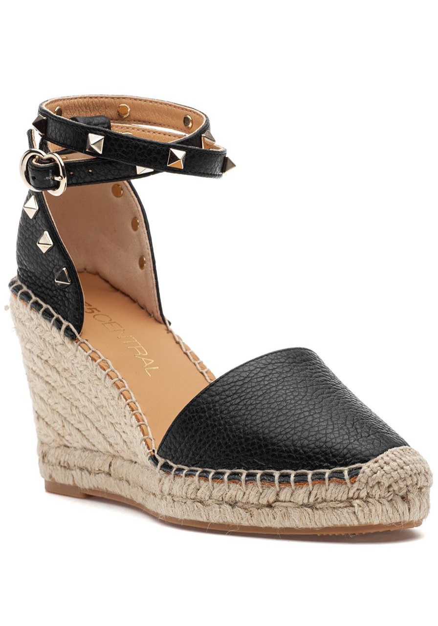 Women 275 Central Espadrilles | Michael Espadrille Wedge Black Leather